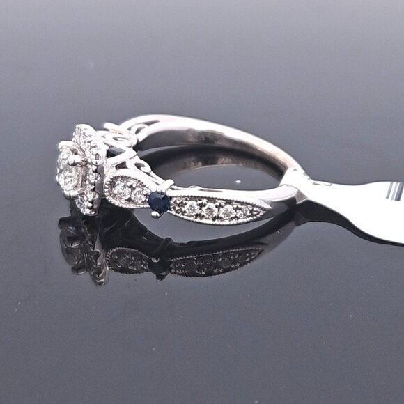 14K Vera Wang White Gold Diamond Sapphire Engagement Ring .69TCW 4.5G Size 6.5 - Picture 11 of 13